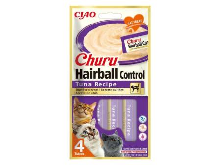 Churu Hairball Control - Bocadillos para Gatos para la prevención de Bolas de Pelo