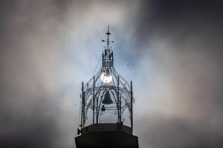 El sol del campanario, en Manlleu.