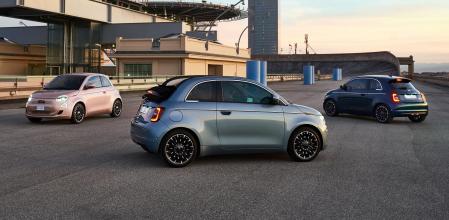 El Fiat 500e eléctrico está disponible con carrocería normal, cabrio y 3+1