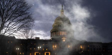 The US Capitol in Washington, DC, US, on Friday, Jan. 3, 2025. A storm sweeping across the central US is threatening to dump several inches of snow on Washington Monday, potentially making for a slippery commute on the day Congress is scheduled to certify the presidential election. Photographer: Kent Nishimura/Bloomberg