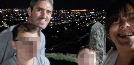 Los integrantes de la familia fallecida: Fernando Dellarciprete (40), Rocío Noemí Villarreal (35), Tiziano (8) y Francesco (4)