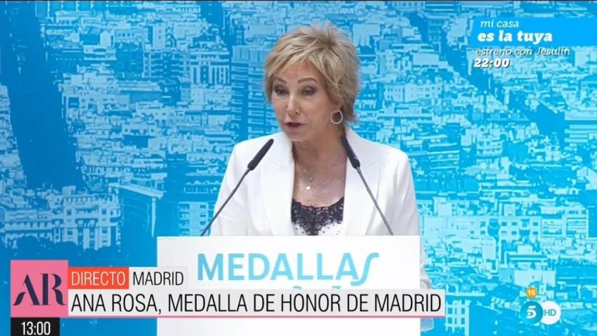 Ana Rosa Quintana proclama su discurso más madrileño: Madrid somos toda España