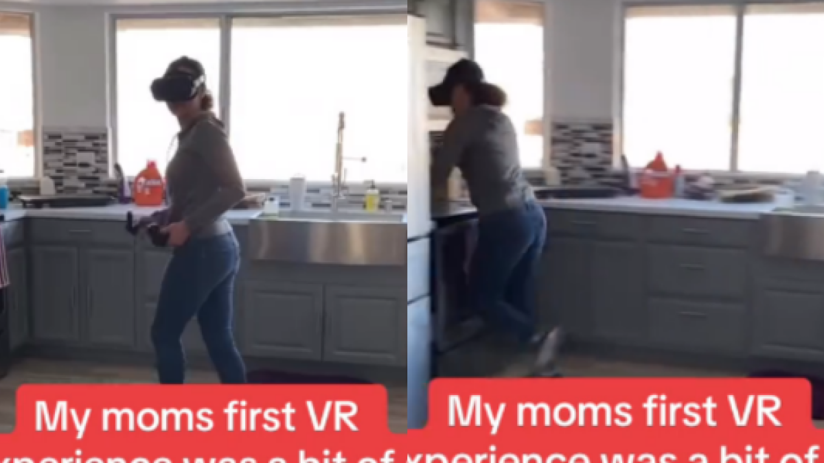 Le deja unas gafas de realidad virtual a su madre y rompe media cocina del golpe que se da